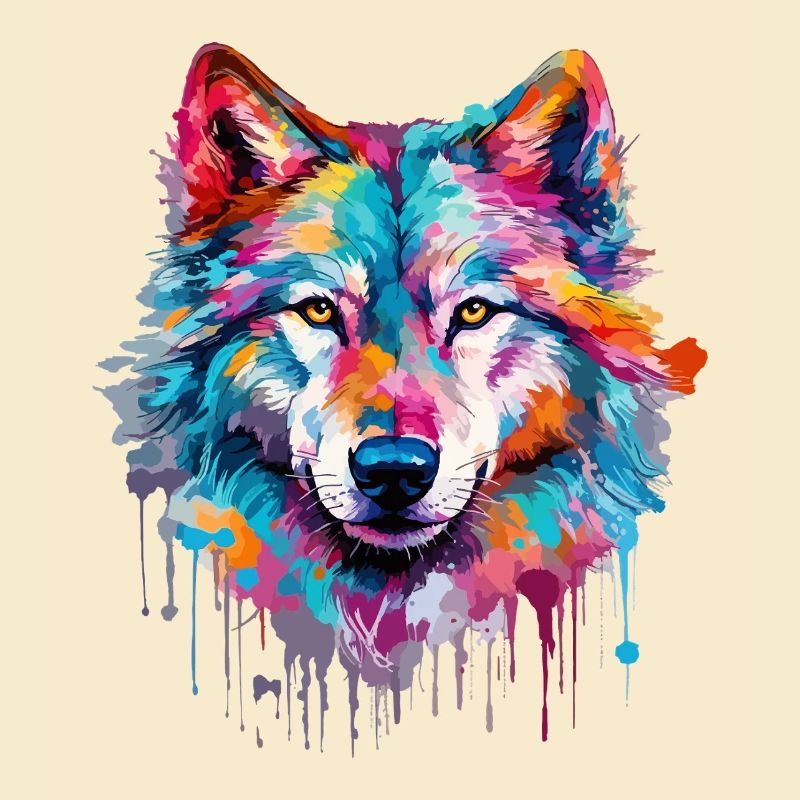 Wolf Wolf Head Predator Forest Nature Wilderness Colorful