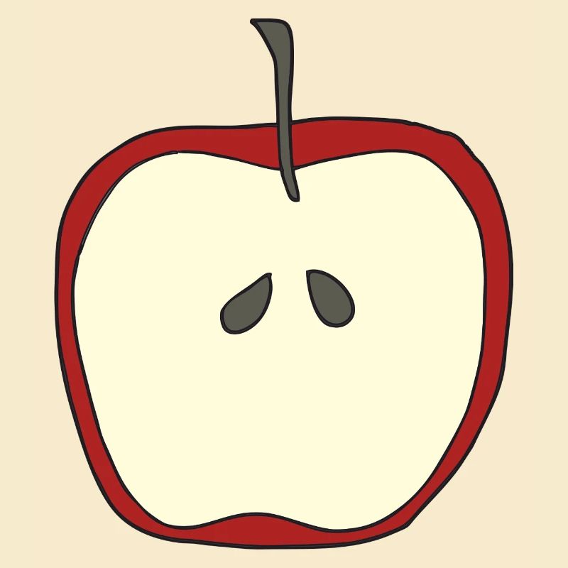 Apple sliced open
