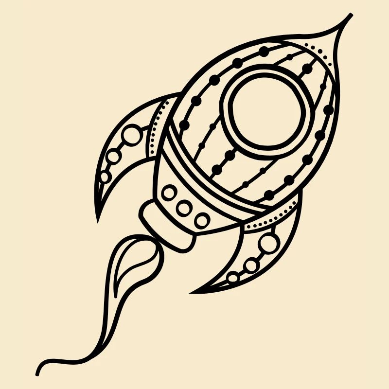 Rakete Schiff Doodle Raumfahrt