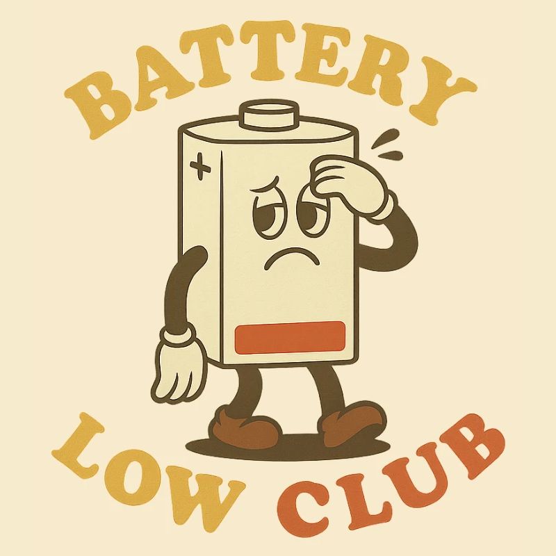 Schläger mit niedrigem Batteriestand