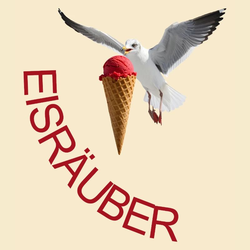 Möwe mit Eiscreme Eisräuber