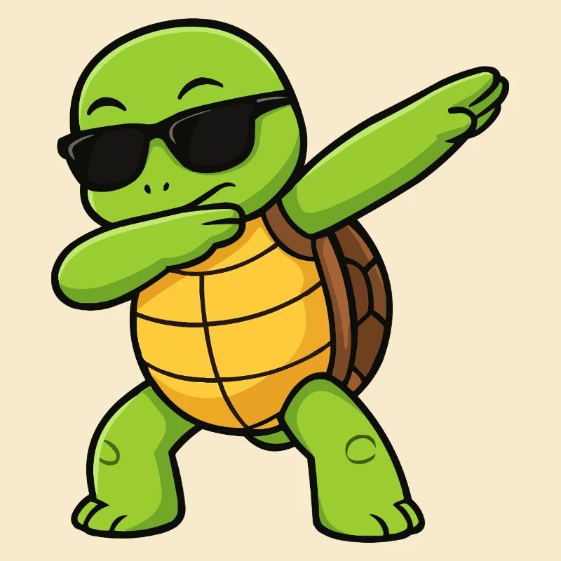 Dab Turtle with sunglasses