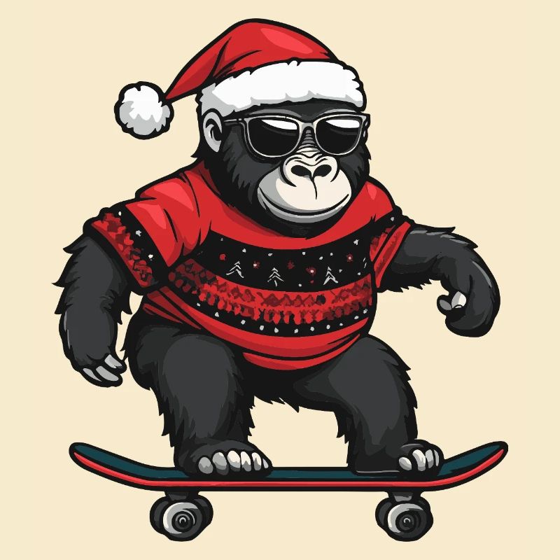 Gorille Noël drôle