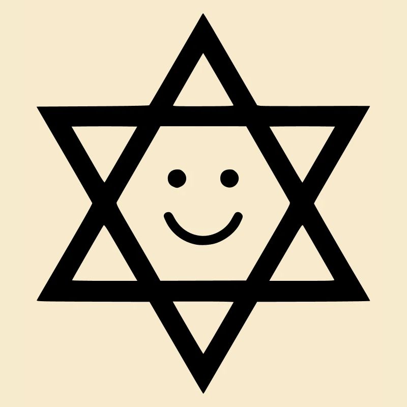 Drôle d’étoile de David avec visage souriant