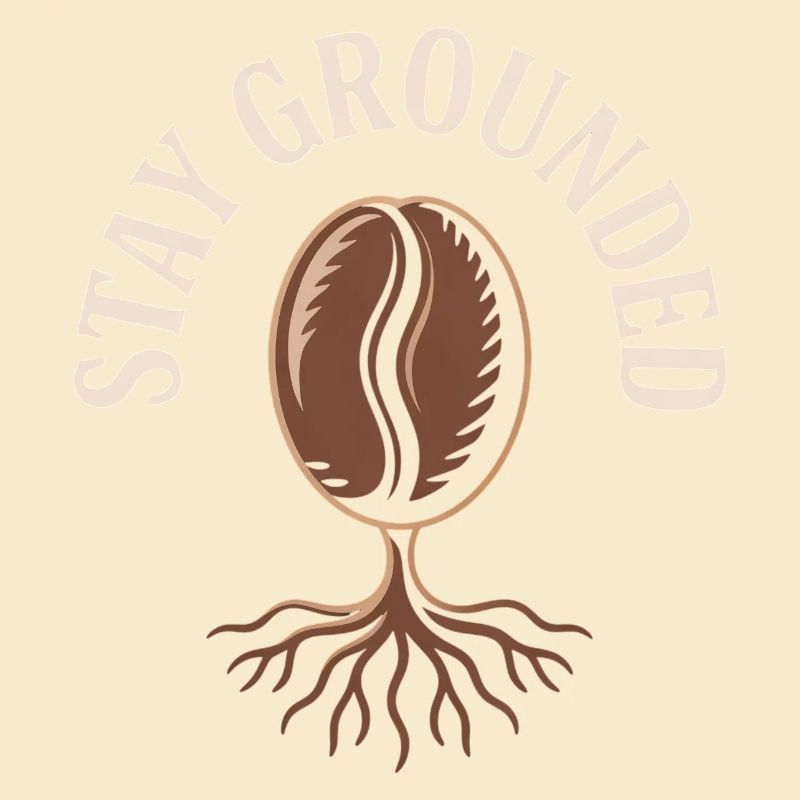 Stay Grounded Coffee Bean with Roots