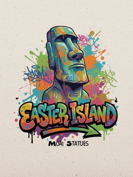 Moai – Hüter der Osterinsel - Vibrant Graffiti 