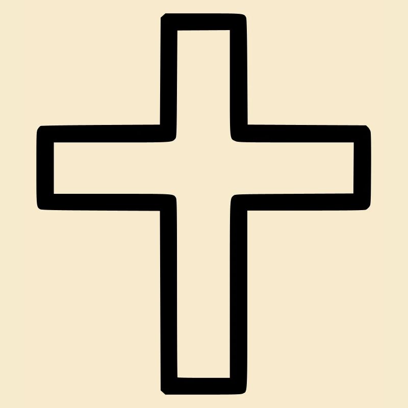 Dickes Kreuz Outline Comic Symbol