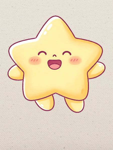Kawaii Sternchen Lächeln Stern Kinder