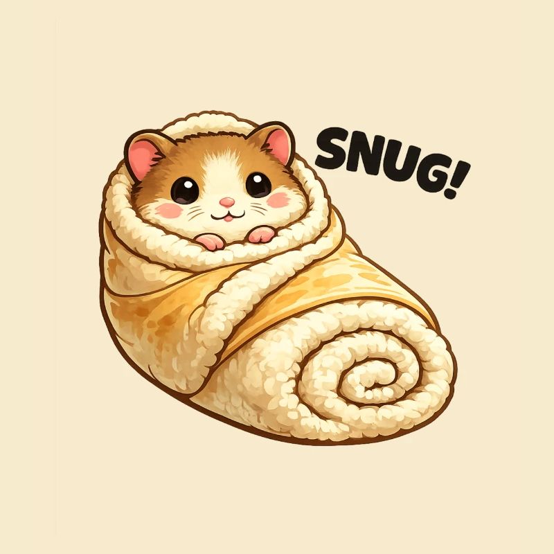 Cuddly hamster in blanket