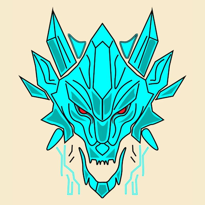 Geometrischer Eisdrache Kopf