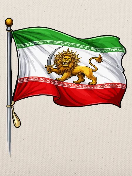 Löwe Schwert Iran Flag