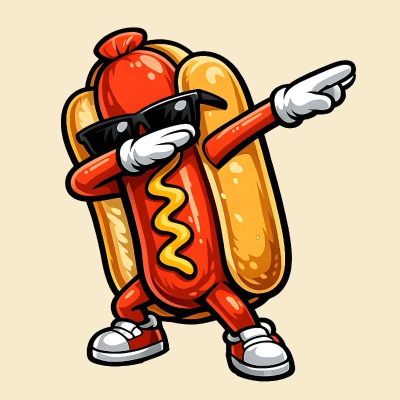 Dabbing Hot Dog
