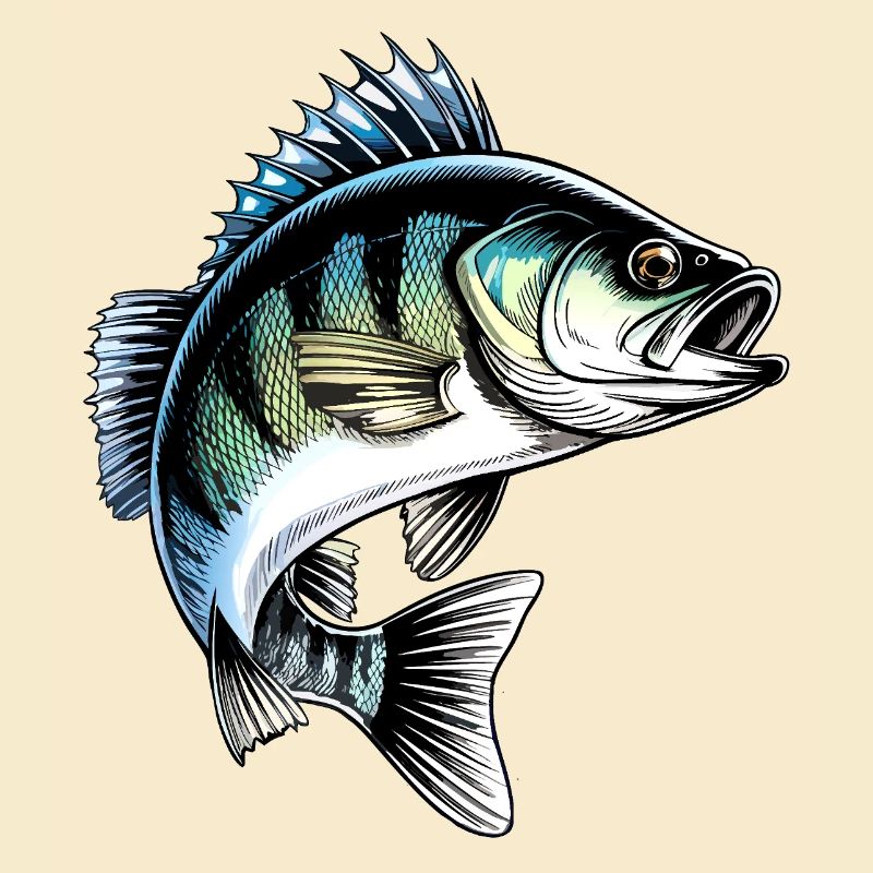Jumping Perch Dynamic Fish Illustration