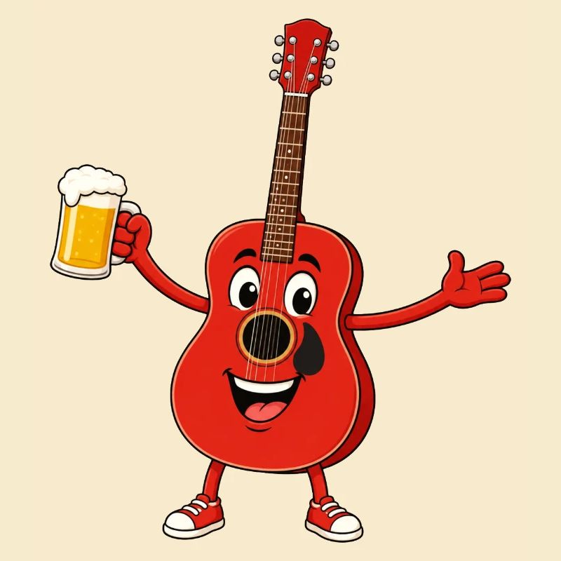 Gitarre mit Bier