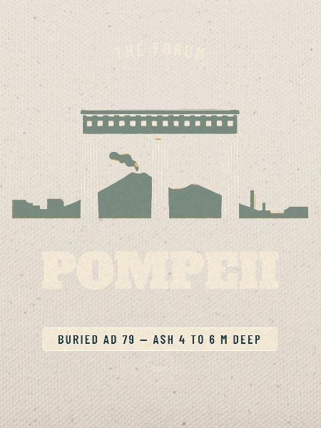 Pompeji Forum Retro Reiseemblem