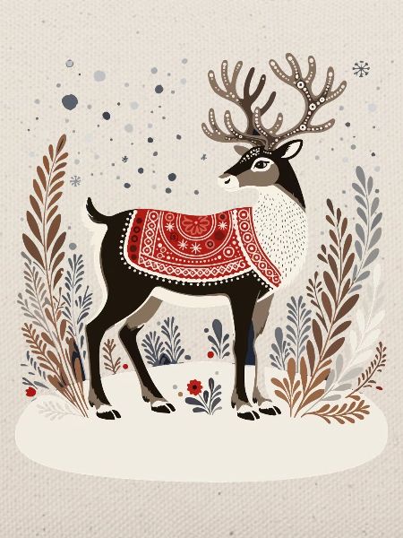 Rentier-Shirt, Boho-Weihnachts-Shirt