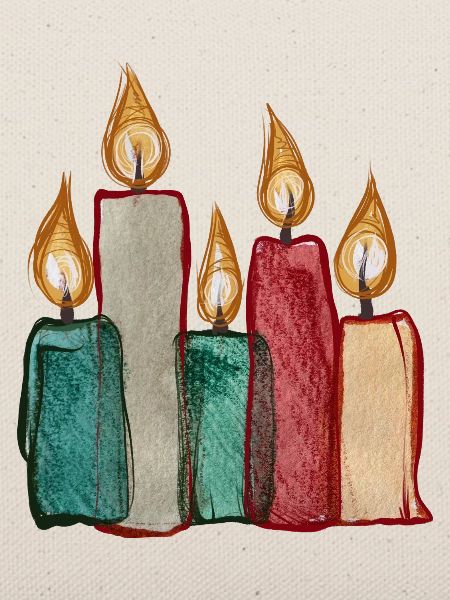 Candle Quartet Aquarell Glow