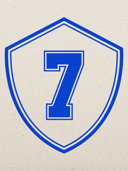 Blaues Sieben Shield Emblem