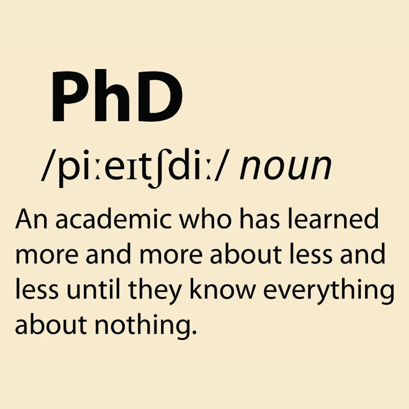 PhD Funny Dictionary Définition