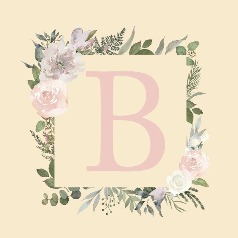B Monogramm Eukalyptus-Boho