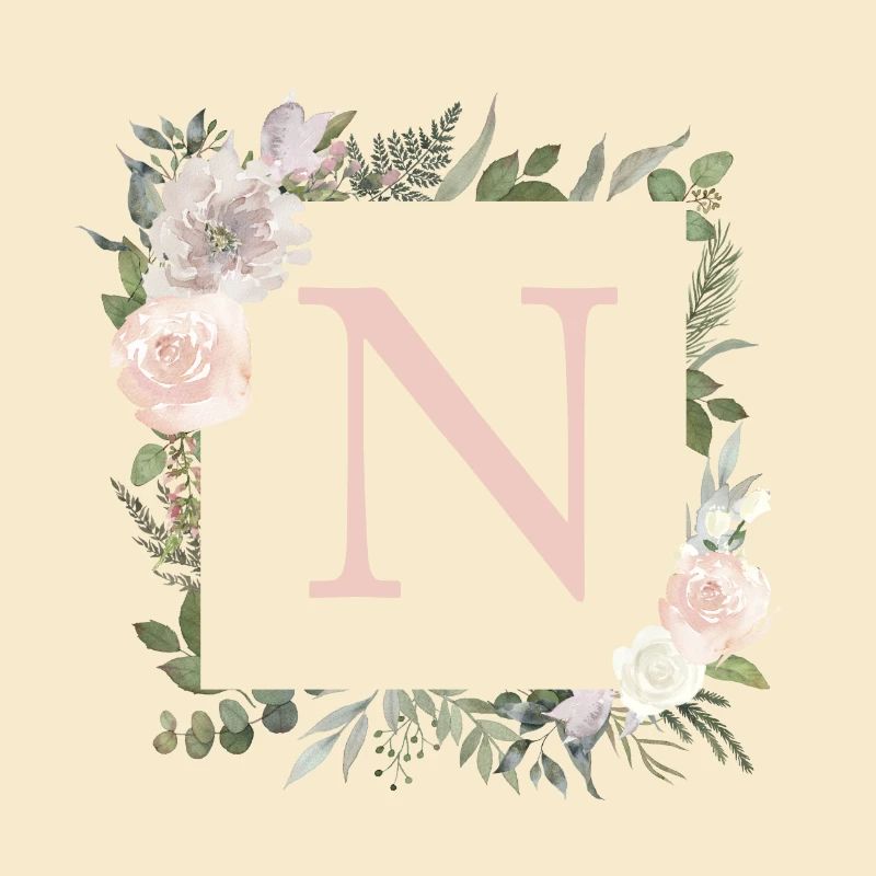 N Monogramm Eukalyptus-Boho