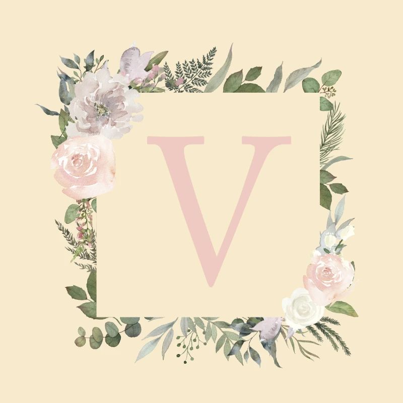 V Monogramme Eucalyptus-Boho