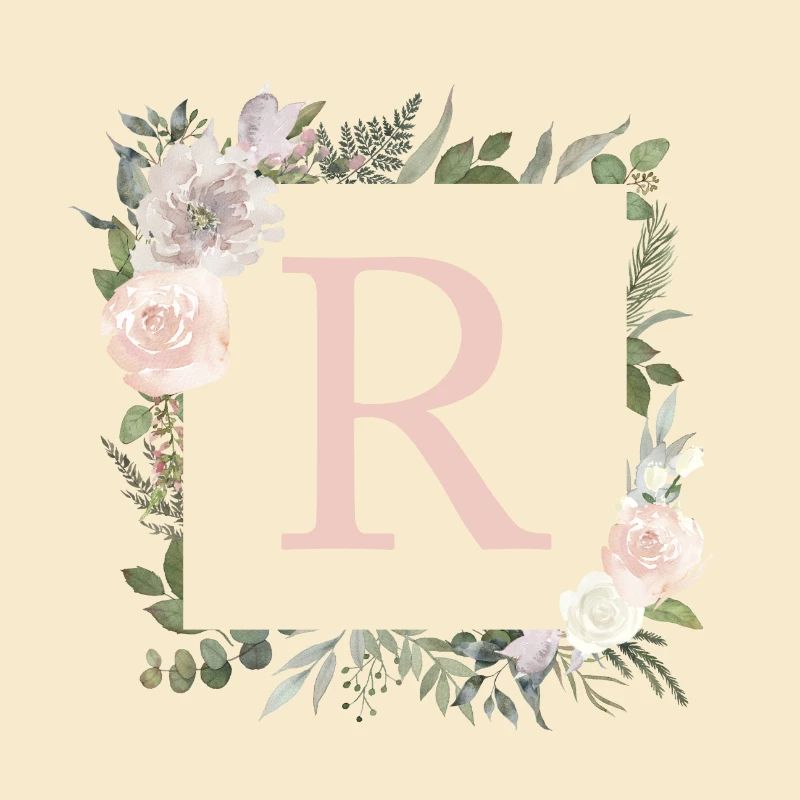 R Monogramm Eukalyptus-Boho