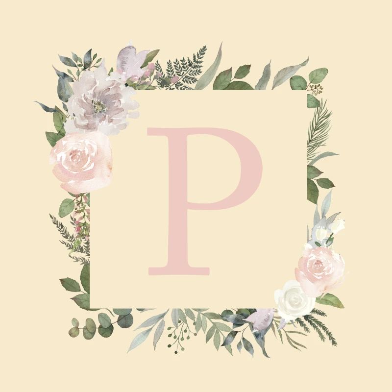 P Monogramm Eukalyptus-Boho