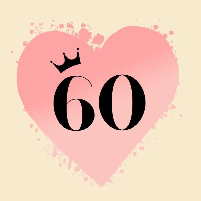 Number 60, Heart, Customizable