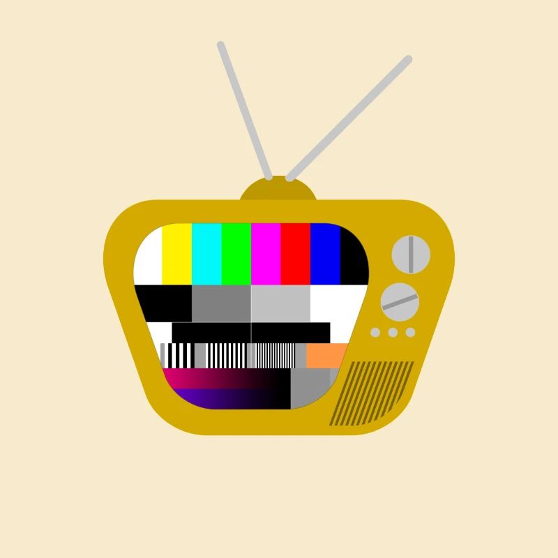 Alter Fernseher mit Testbild (Braun)