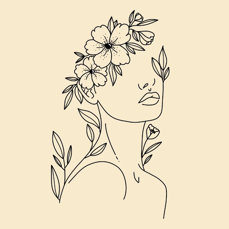 Frau, Blumenfrau, Blumenmädchen dunkel