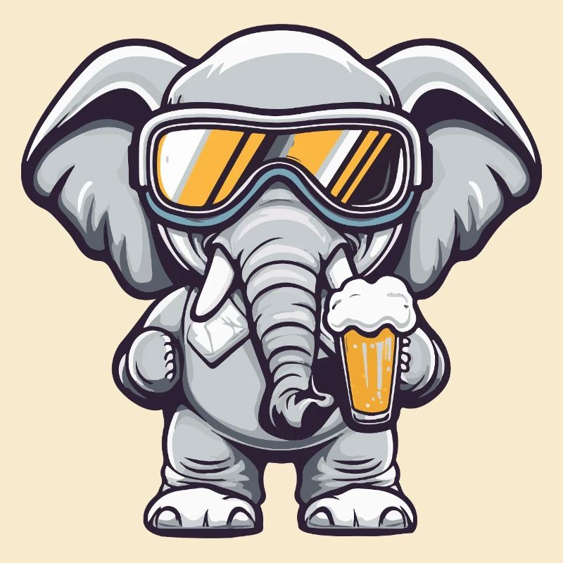 Elefant Apres Ski Bier Comic
