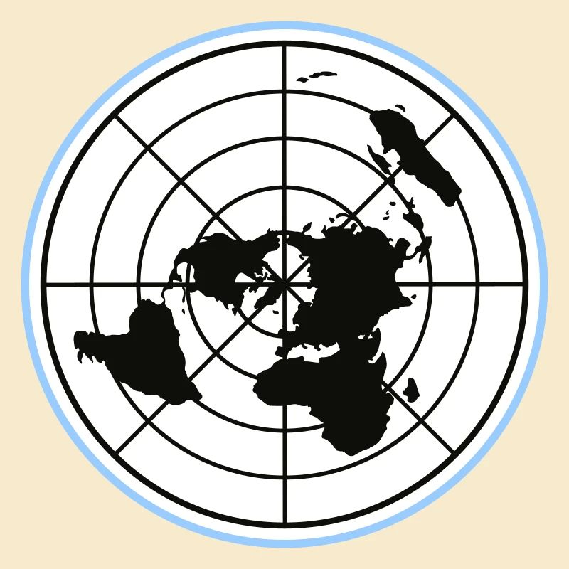 Flat Earth | Flat Earth Map | Colors changeable