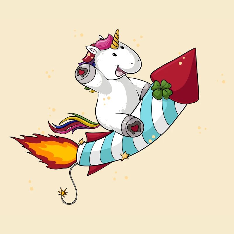 Comic Rocket Unicorn