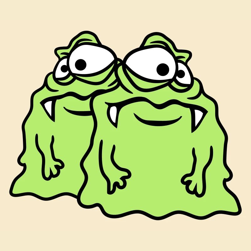 team 2 freunde paar glibber schleim ekelig schleim