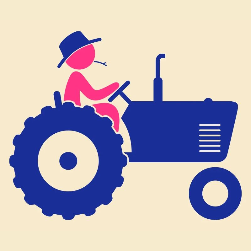 Bauer auf Traktor