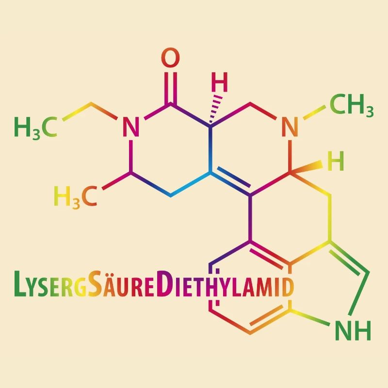 LSD Strukturformel bunter Regenbogen Drogen Rausch