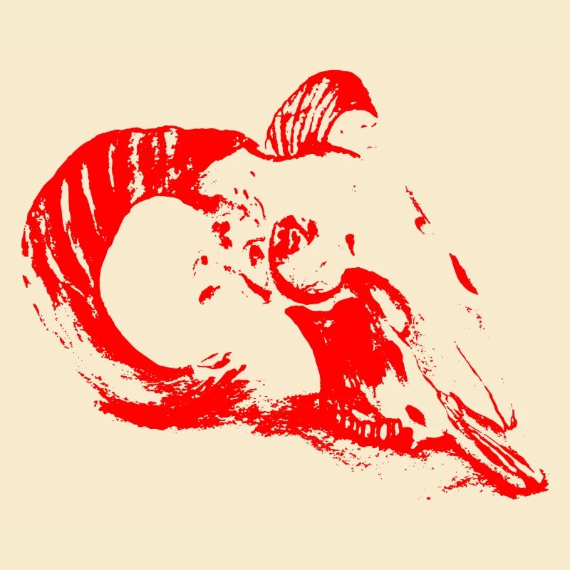 Geheimnisvoller Widder-Schädel (Rot)