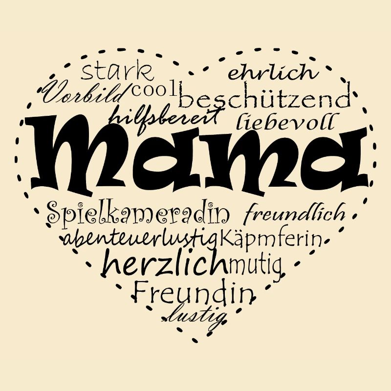 Mama Herz schwarz
