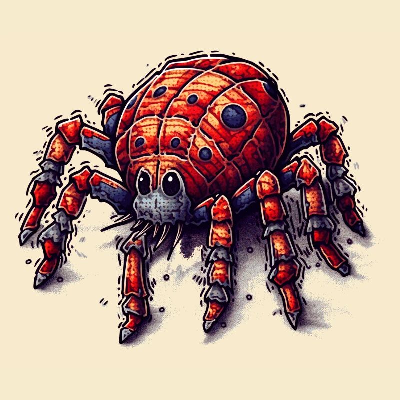 Drôle de petite araignée comique mignonne et colorée