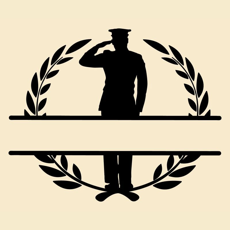 Salutation de respect dans la bannière de la couronne de laurier