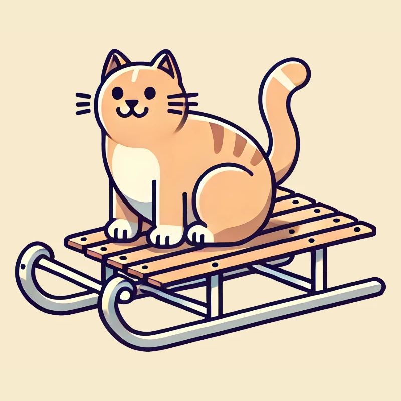 Katze auf Schlitten