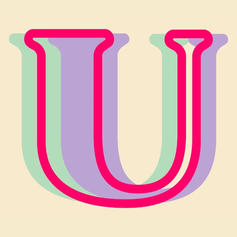 Mehrfarbiger Buchstabe u
