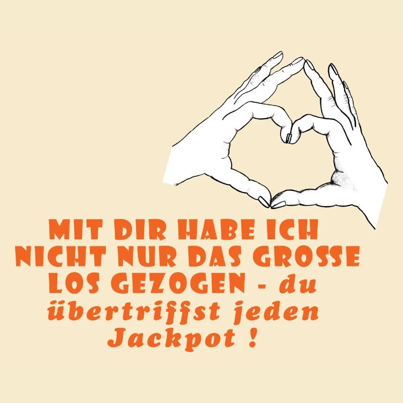 Hände formen ein Herz. Das große Los.