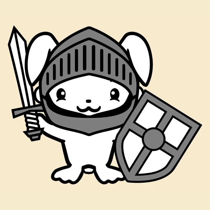 Lapin Chevalier Épée Bouclier Armure Casque Château Héros
