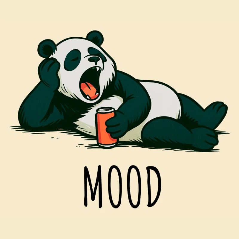 Entspannter Panda mit Drink Design