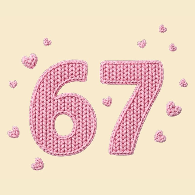 6 7 Meme – Pink Heart Pattern