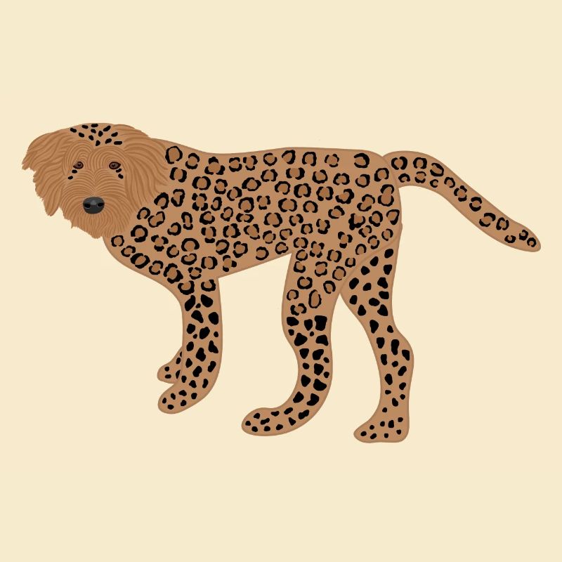 Dog with Leopard Pattern, Poodle, Funny, Crazy