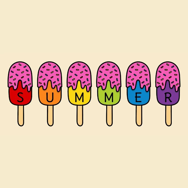Summer Eis essen Regenbogen bunt pink Sommer Eis