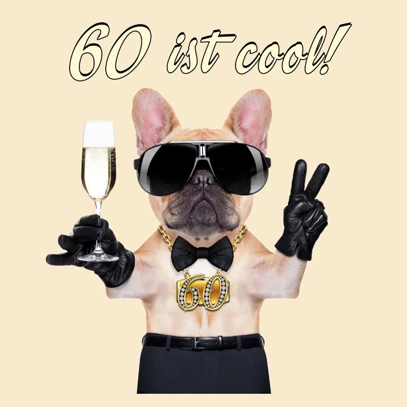 NEU Geburstags Mops 60 ist cool Geschenk